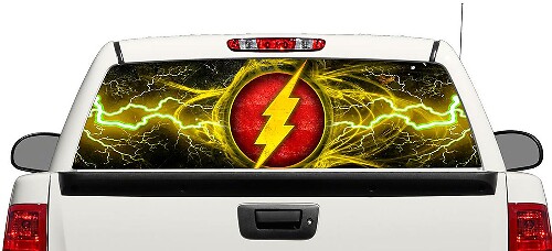 Adesivo in Vinile per Finestrino Posteriore Flash Logo Fulmine DC Comics