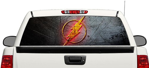 Adesivo in Vinile Logo Flash DC Comics per Finestrino Posteriore di Pick-up e SUV
