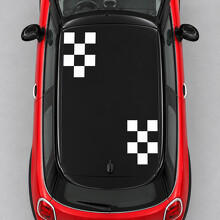 Adesivo in Vinile per Tetto con Angoli a Scacchiera per MINI Cooper 2014_2