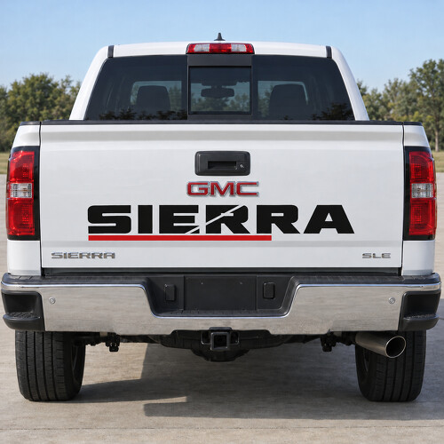 Adesivo in vinile a taglio incrociato inline per portellone GMC Sierra 2018_1