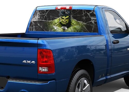 Adesivo per finestrino posteriore con vetro rotto in stile Hulk per Pickup Truck SUV