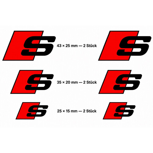 Set di 6 Adesivi Vinile Decalcomanie Emblema Grafica Pinze Freno Audi S