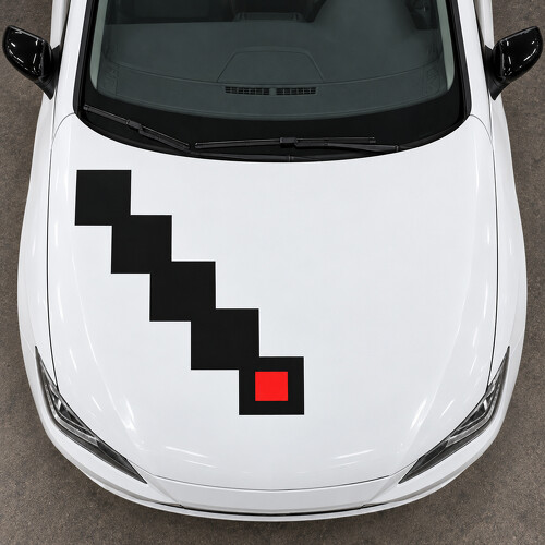 Adesivo in vinile a scacchi per cofano scala per SEAT Ibiza Cupra SC 2015-2017