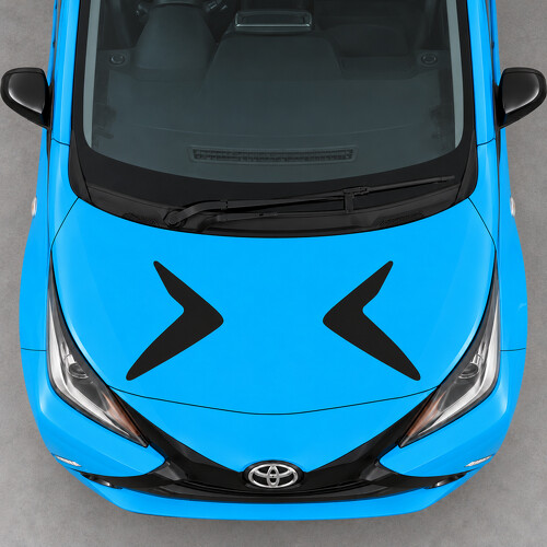 Adesivo in vinile con boomerang opposti per cofano per Toyota Aygo AB40 2014-2018 Pre-Facelift