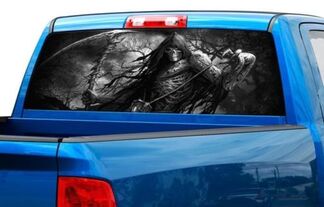 Grim reaper teschio colore o B/N lunotto grafico decalcomania adesivo camion SUV
