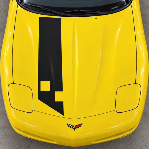 Adesivo in Vinile per Cofano a Nastro Offset Checker Coupe per Chevrolet Corvette C5 1997-2004_1