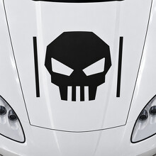 Adesivo in Vinile Cofano Standard Coupe Skull Outrigger per Chevrolet Corvette C6 2005-2013_2