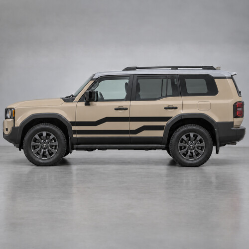 Adesivo in Vinile Laterale a Taglio Sfalsato per Toyota Land Cruiser 250 Prima Edizione UK 2024
