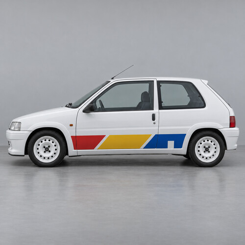 Adesivo in Vinile Laterale Rallye Tre Pannelli S1 per Peugeot 106 1993-1996_1