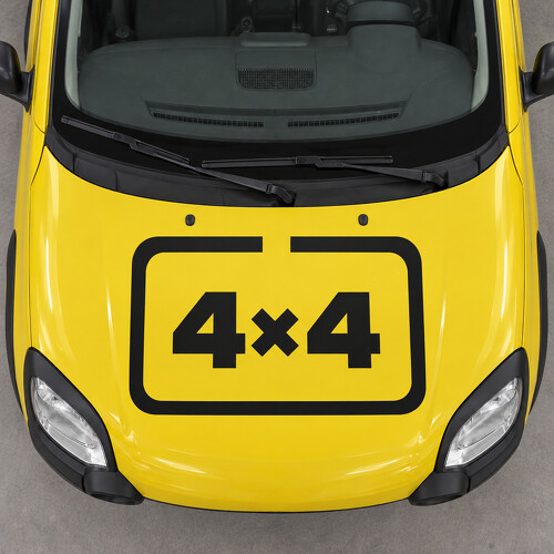 Adesivo in Vinile Quattro Quadrati 4x4 per Cofano Fiat Panda Cross 319 2014_1
