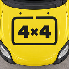 Adesivo in Vinile Quattro Quadrati 4x4 per Cofano Fiat Panda Cross 319 2014_2