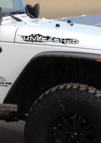 Set di adesivi in vinile Unleashed Off-Road Mountain Hood per Jeep Wrangler
