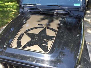 Jeep Wrangler TJ Vinyl Distressed Army Star Hood Decal TJ U SCEGLI IL COLORE