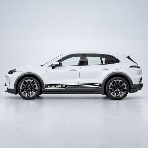 Adesivo in Vinile Strisce Accentate per Pedana per Porsche Cayenne Elettrica