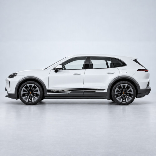 Adesivo in Vinile con Strisce Stile Sportivo Laterali per Porsche Cayenne Electric