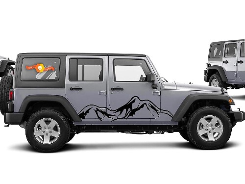 Adesivo in vinile laterale Montagna per Jeep Wrangler