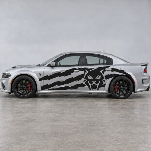 Adesivo Vinile Laterale Frontal Cat Rake Widebody per Dodge Charger 2023_1