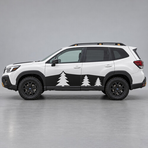 Adesivo in Vinile Laterale Finestra Tre Pini per Subaru Forester 2024_1