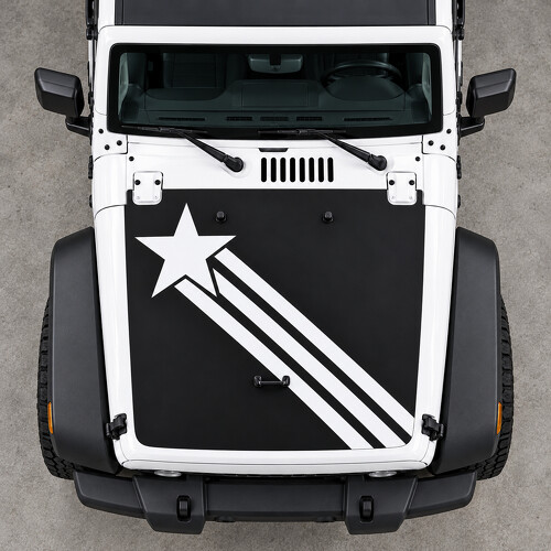Adesivo Vinilico Star Trail per Cofano Jeep Wrangler 2014