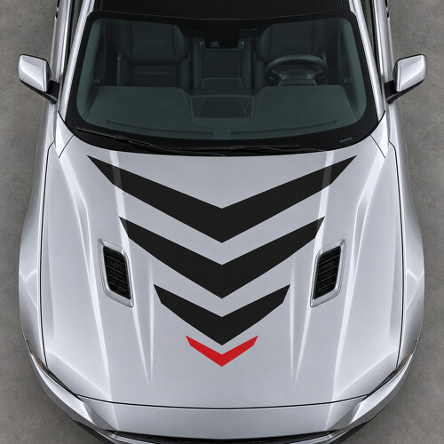 Adesivo Vinile Cofano Sonic Chevron Mach 1 per Ford Mustang 2021_1
