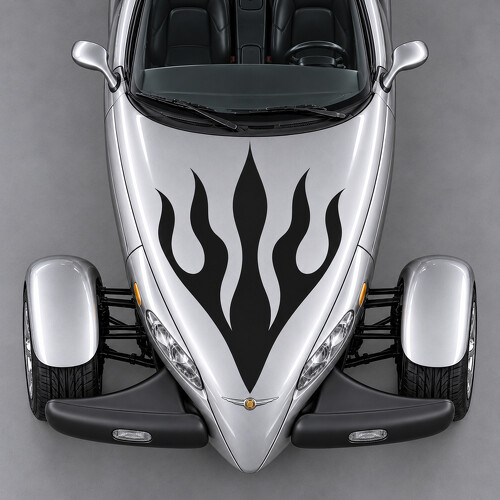 Adesivo in vinile con cinque fiamme per cofano, per Chrysler Prowler 2001-2002_1