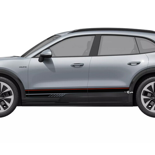 Adesivo Vinilico a Strisce di Accento Stile Rally per Modanatura Sottoporta Porsche Cayenne Electric