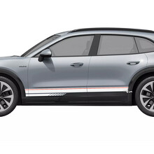 Adesivo Vinilico a Strisce di Accento Stile Rally per Modanatura Sottoporta Porsche Cayenne Electric_2