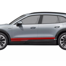 Adesivo Vinilico a Strisce di Accento Stile Rally per Modanatura Sottoporta Porsche Cayenne Electric_3