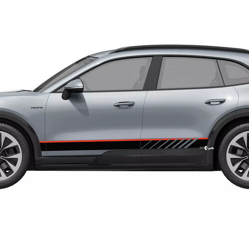 Adesivo in vinile con doppie strisce da corsa per soglia laterale Porsche Cayenne Electric