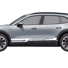 Adesivo Vinilato a Strisce Stile Geometrico per Minigonne Porsche Cayenne Elettrica_3