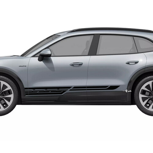 Adesivo in Vinile con Strisce Stile Techno per Soglia Porta Porsche Cayenne Elettrico