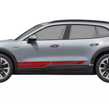 Adesivo in Vinile con Strisce Stile Techno per Soglia Porta Porsche Cayenne Elettrico_3