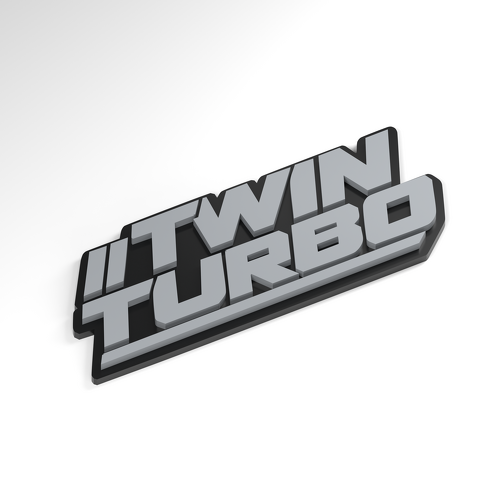Doppio Turbo Doppio Taglio Emblema 3D in Acrilico_1