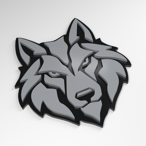 Wolf Ice Fang 3D Distintivo in Acrilico_1