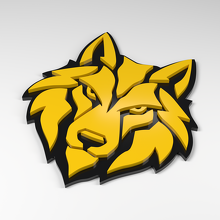Wolf Ice Fang 3D Distintivo in Acrilico_2