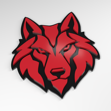 Wolf Ice Fang 3D Distintivo in Acrilico_3