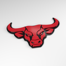 Distintivo 3D in Acrilico Bull Wide Horns_3