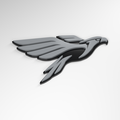Distintivo Falcon a Forma di Ala Svergolata in Acrilico 3D_1