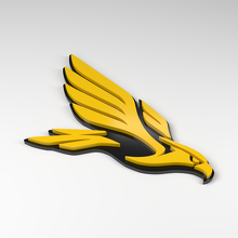Distintivo Falcon a Forma di Ala Svergolata in Acrilico 3D_2