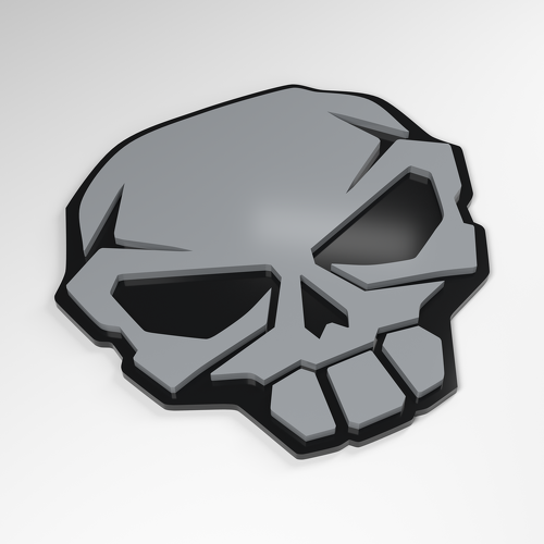 Distintivo Acrilico 3D Maschera Teschio Track_1