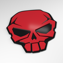 Distintivo Acrilico 3D Maschera Teschio Track_3