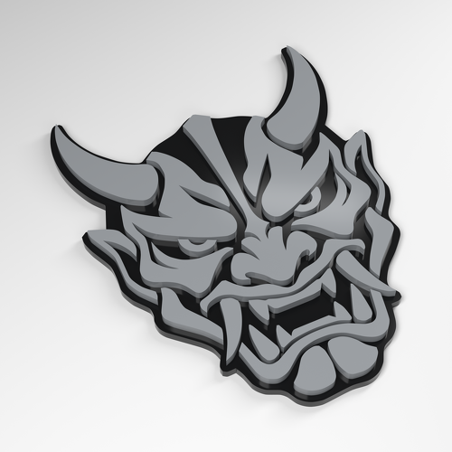 Distintivo 3D Acrilico Maschera Hannya Street