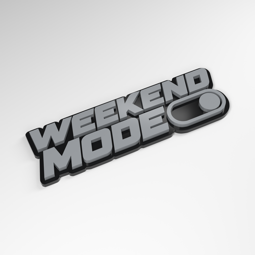 Interruttore Modalità Weekend Distintivo Acrilico 3D_1