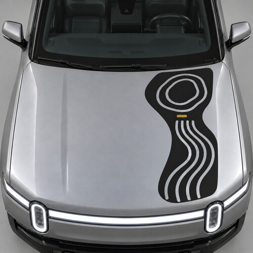 Adesivo in Vinile Contorno Spina Cappuccio per Rivian R1T 2022_1