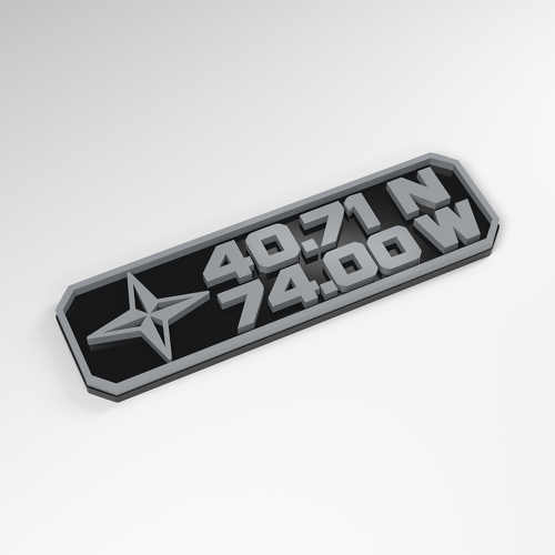 Distintivo 3D in Acrilico con Coordinate Personalizzate