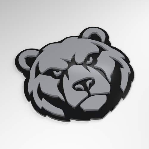 Distintivo Auto in Acrilico 3D Grizzly Bear