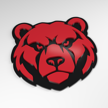 Distintivo Auto in Acrilico 3D Grizzly Bear_3