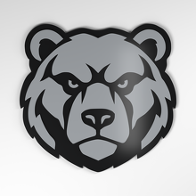 Distintivo Auto in Acrilico 3D Grizzly Bear_4
