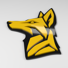 Distintivo Auto in Acrilico 3D Coyote_2