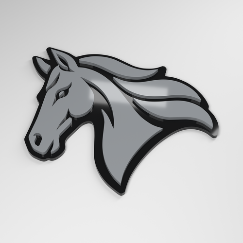 Distintivo Auto Acrilico 3D Horse_1